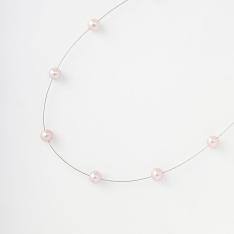 K18WG淡水パールステーションネックレス