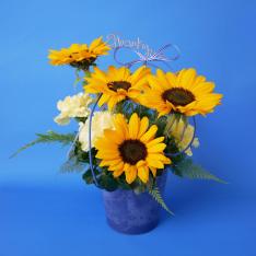 【父の日】生花アレンジメント「Sunny Blue Arrangement」