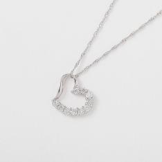 Pt0．2ctダイヤハートペンダント