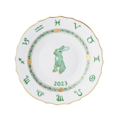 HEREND アポニーグリーンプレート25センチ 2枚セット