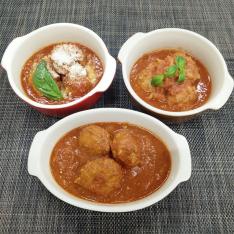 ＜小さなパスタ屋 マカロニ＞3種の銘柄豚手作りミートボール食べ比べセット