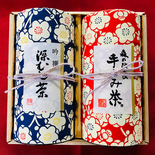静岡茶　梅浪漫和貼缶ギフト