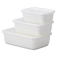 ホワイトシリーズ　レクタングル　深型3点セット