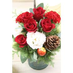 生花 クリスマスカラーのアレンジメント