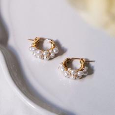 パール ミスティー 巻フープピアス