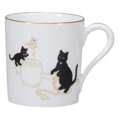「黒猫親子」-縁起物語-マグ　「打ち出の小槌」