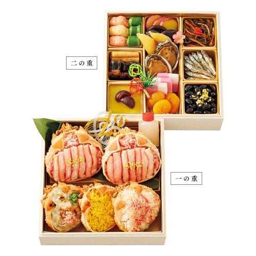〈蟹料亭　松江和らく〉蟹づくしおせち料理　二段重