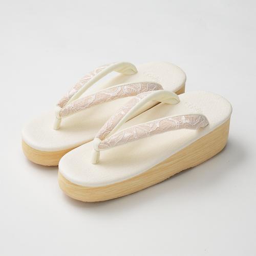 レース鼻緒草履 シャンパンベージュ S→L