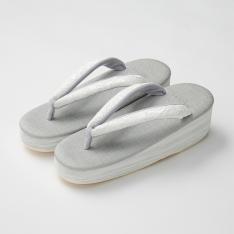 レース鼻緒草履　ホワイトグレー　S→L