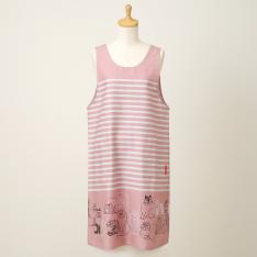 スケッチねこたち(ボーダー) 背付きエプロン