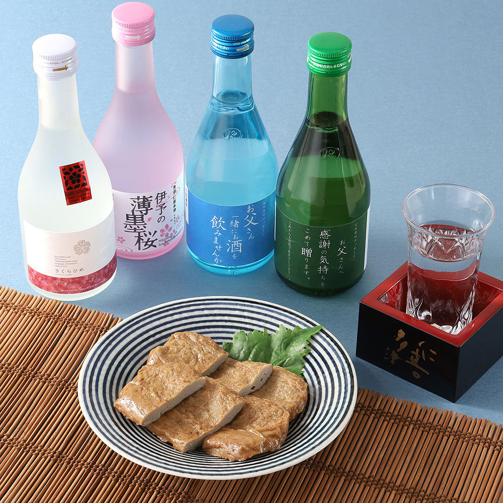 【父の日】道後地酒・宇和島じゃこ天セット（父の日ラベル）DSUJ-4F