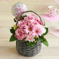 生花アレンジ Happy BirthdayピンクS