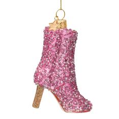 ＜VONDELS＞ガラス製オーナメント pink allover diamond short boots
