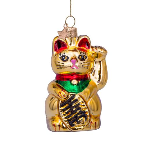 ＜VONDELS＞ガラス製オーナメント gold lucky cat