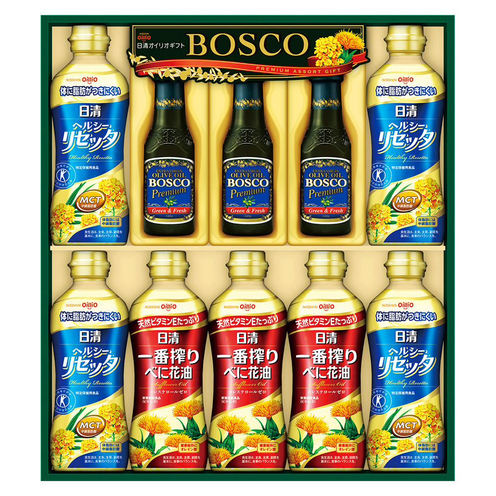 日清オイリオ ボスコオリーブオイル リセッタ 一番搾りべに花油ギフト 商品詳細 高島屋オンラインストア