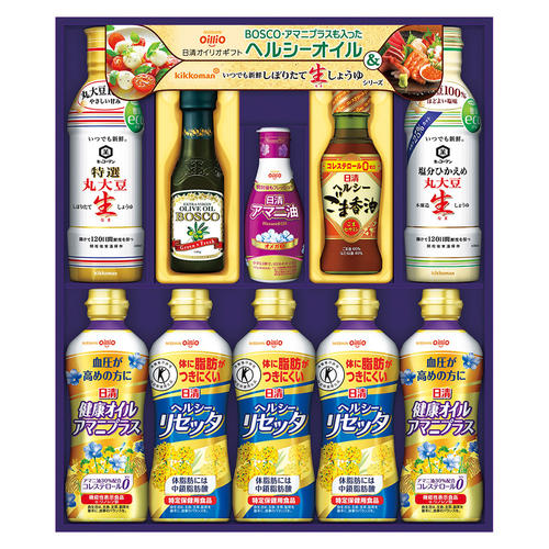 〈日清オイリオ〉ヘルシーオイル&キッコーマン生しょうゆ入りギフト