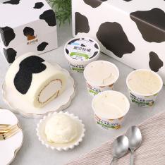牛柄ロールとクラフトアイスクリームセット