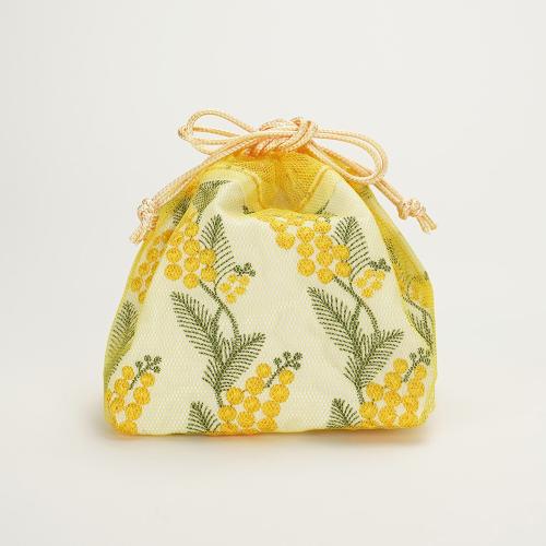 ミモザチュール小物 巾着ポーチ S→M