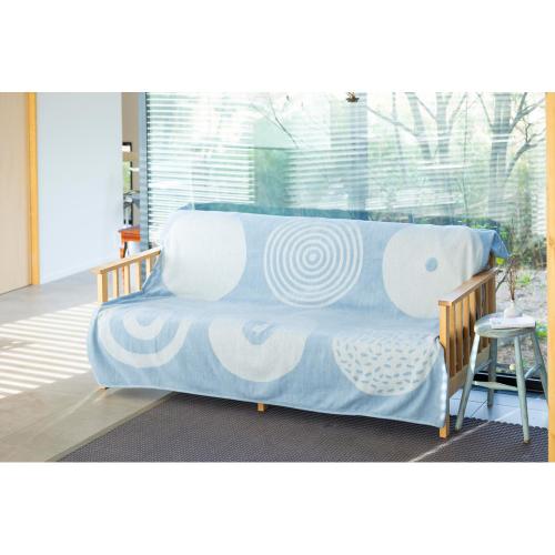 ライトシュニールコットン シングルブランケット キャンディ セレスティアルブルー