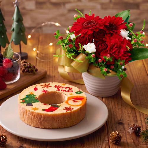 【クリスマス】クリスマスの生花アレンジメントとクリスマスバウム