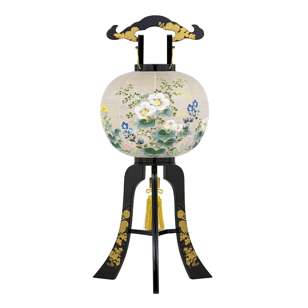大内行灯 二重張 本金蒔絵12号　輪島塗（芙蓉）