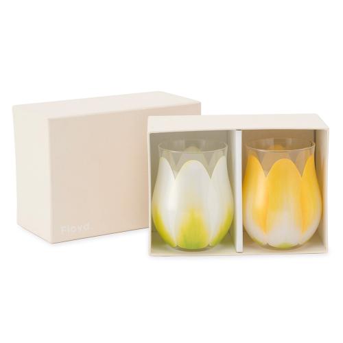 TulipGlass2pcsWH×YE