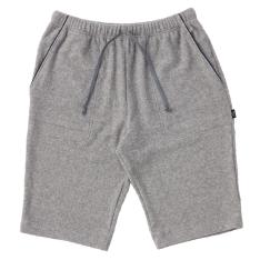 画像ハーフパンツ ストレッチパイル 杢グレー M→L