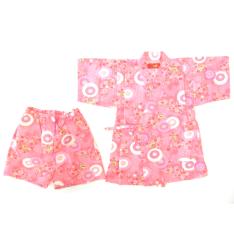 甚平 傘うぐいす柄（ピンク）90→120cm