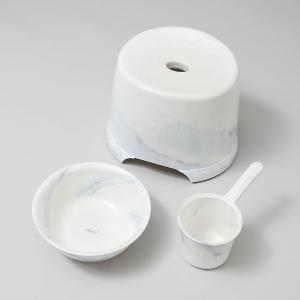 福袋 エターナル風呂用品3点セット　マーブルグレー　