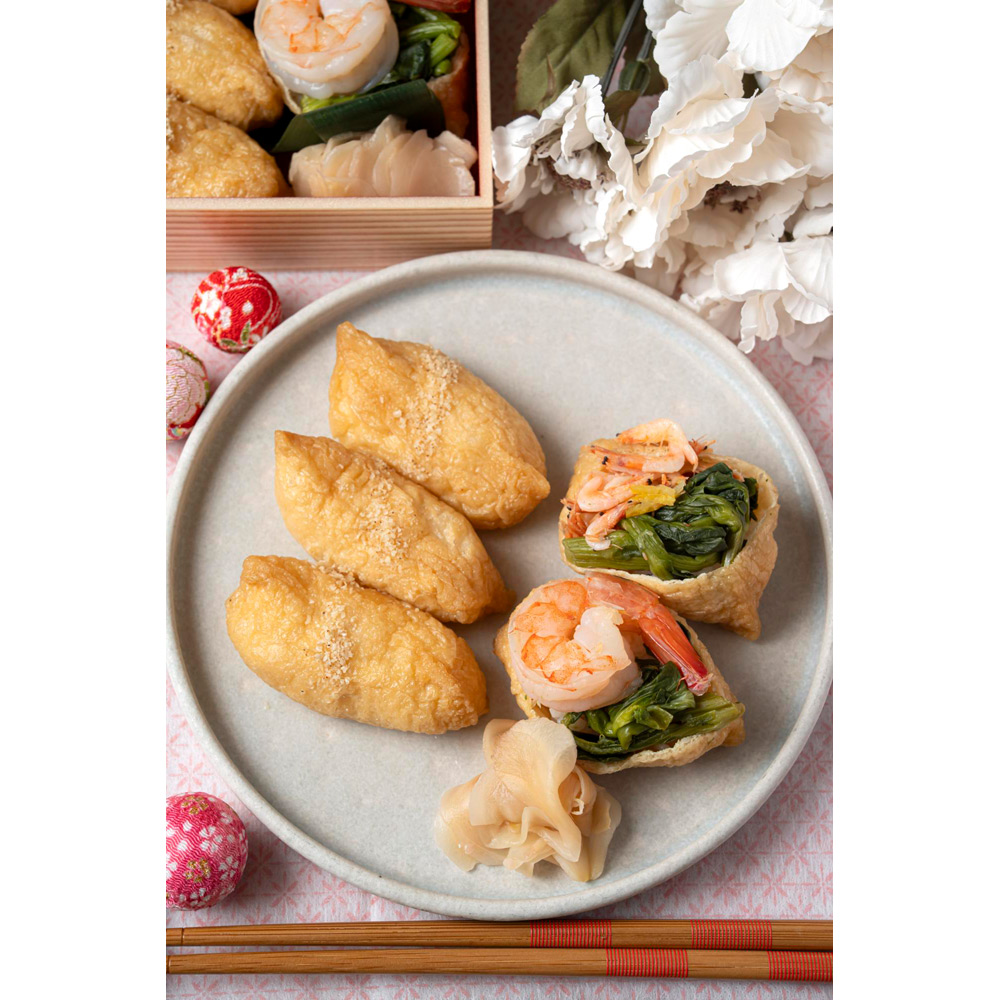 海老と菜の花のいなり2折