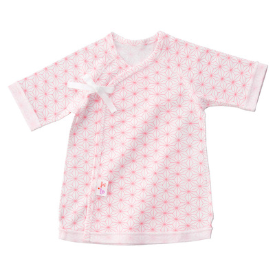 【よりどり】短肌着 麻の葉 50～60cm　ピンク