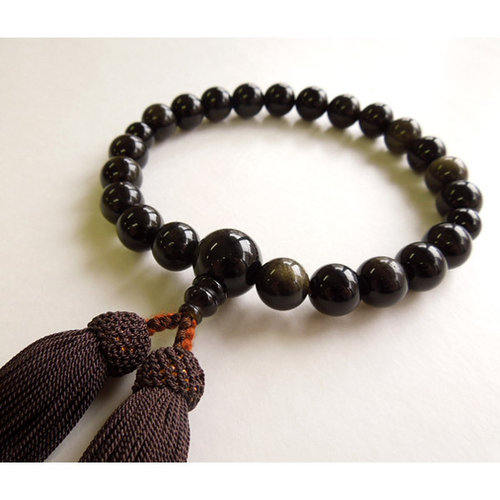 男性用念珠 ゴールデンシーン四分玉（12mm）片手焦茶二五房共仕立