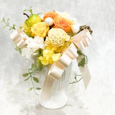 フラワーアーティストが作るお任せプリザーブドフラワーアレンジメント(フルーティーオレンジ)