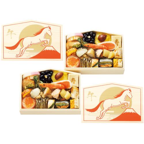 おせち料理 祝い膳「双葉」絵馬型 二客組
