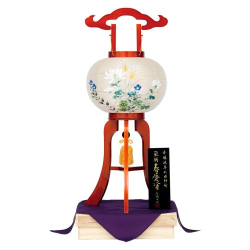大内行灯 二重張 春慶10号 春慶塗（大輪菊）