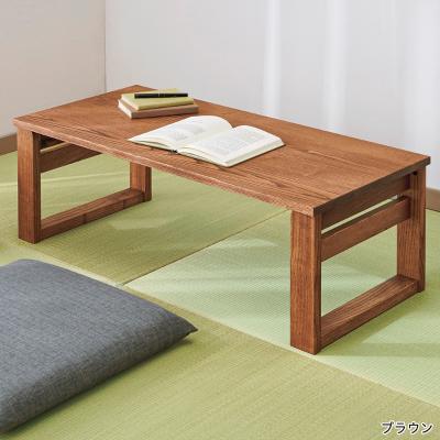 オークヴィレッジ 折りたたみ小机 ブラウン 舞い