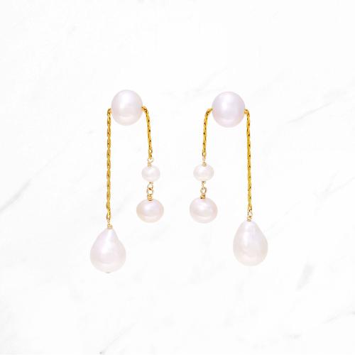 アシンメトリードロップ パールピアス
