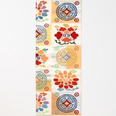 袋帯「遠州七宝錦」白・六通（未仕立て品）