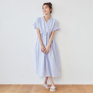 Newリナ ガーゼカシュクールパフスリーブワンピース（ピンク