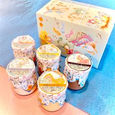 〈成城プリン〉5個詰合せ（動物ベビー柄パッケージ）