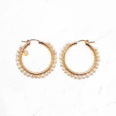 パール巻フープピアス M