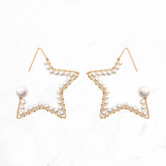 パールスター巻フープピアス