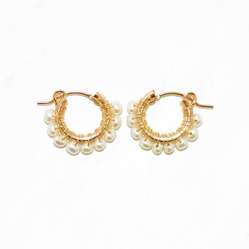 パール巻フープピアス S