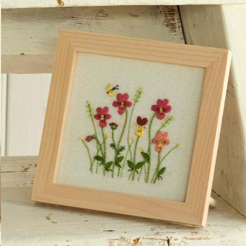 青木和子の刺しゅうコレクション ヴィオラのミニフレーム＜ピンク＞