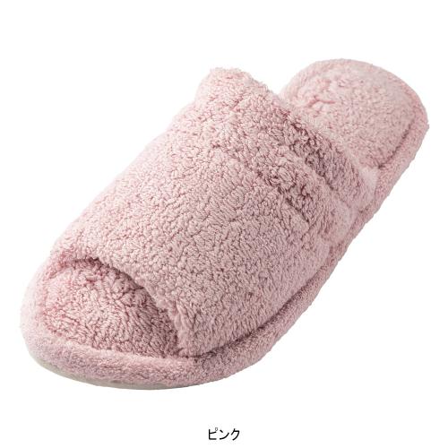 オープントゥコンフォートタオルスリッパ