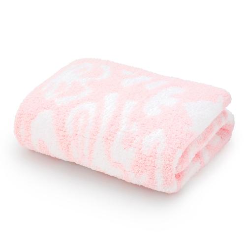 織柄ハーフブランケット ピンク/ホワイト