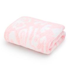 織柄ハーフブランケット ピンク/ホワイト