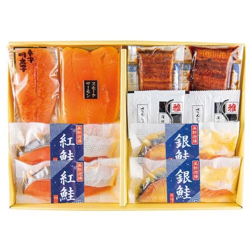 ＜美飾遊膳＞サーモン・魚卵・うなぎ蒲焼詰合せ