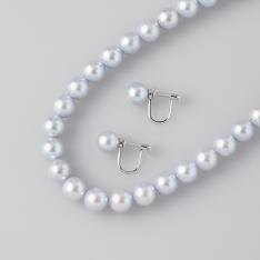 グレー染アコヤパールネックレス＆イヤリング