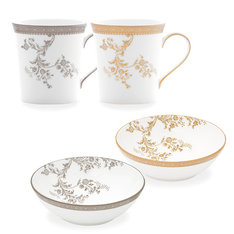 ヴェラ・ウォン　ヴェラ　レース　プラチナ・ゴールド　マグ・マルチソーサーセット